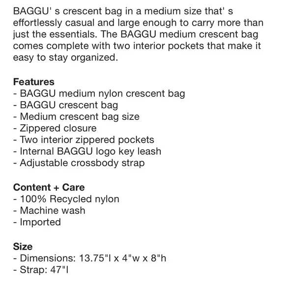 BAGGU Black Crossbody Bag - Picture 6 of 6